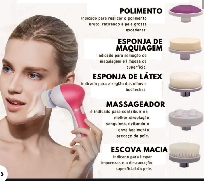 Escova de Limpeza Facial Elétrica 5 em 1🔥🎁