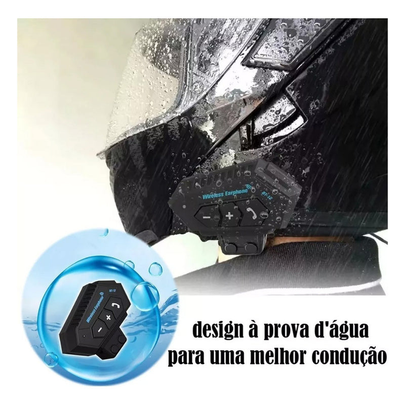 Fone De Ouvido Capacete Moto Bluetooth Sem Fio Prova De Água 🔥