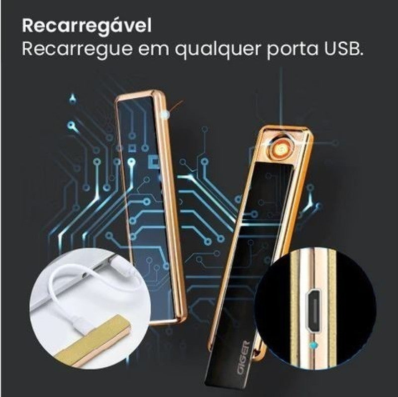 Isqueiro Elétrico Recarregável Micro USB 🔋🔥