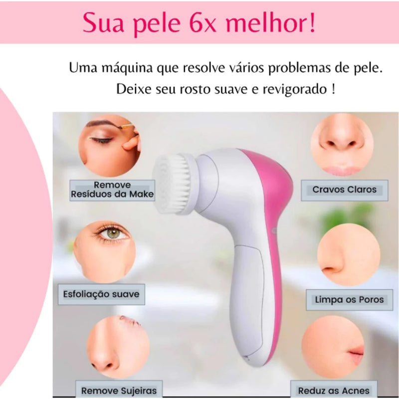 Escova de Limpeza Facial Elétrica 5 em 1🔥🎁